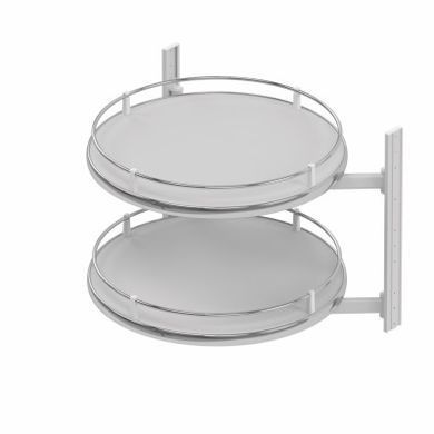 Полиця-карусель, оберт 360&deg;, біла-хром, S-5110-C